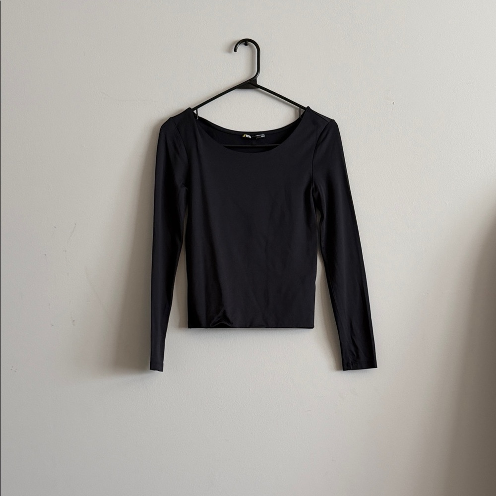 Mavi Black Long Sleeve Scoop Neck Top